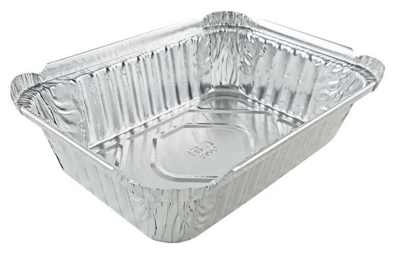 1 1/2 lb. Oblong (Deep) Take-Out Foil Pan w/Board Lid 50/PK