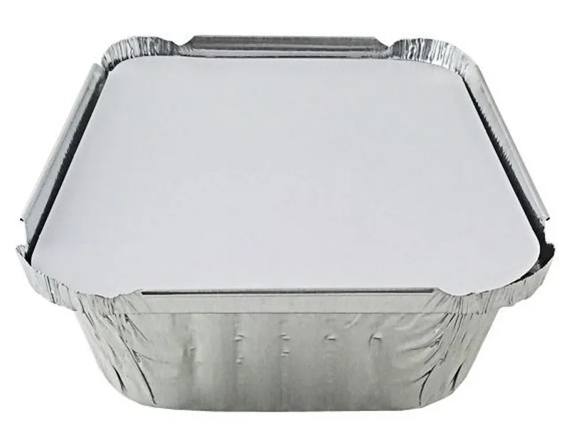 1 1/2 lb. Oblong (Deep) Take-Out Foil Pan w/Board Lid 50/PK