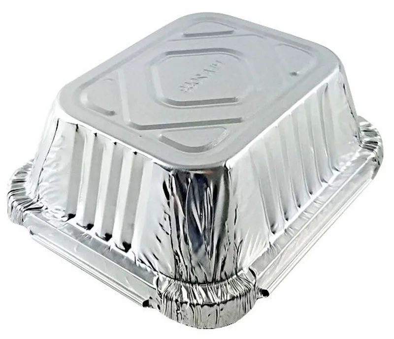 1 lb. Oblong Take-Out Foil Pan w/Board Lid Combo 1000/CS