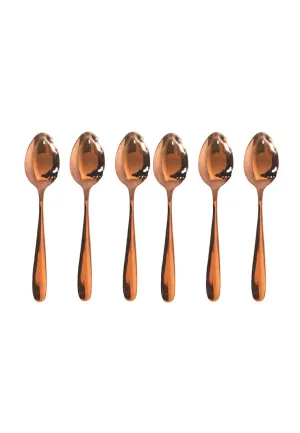 6piece Table Spoon with Plastic Packaging - Rose Gold