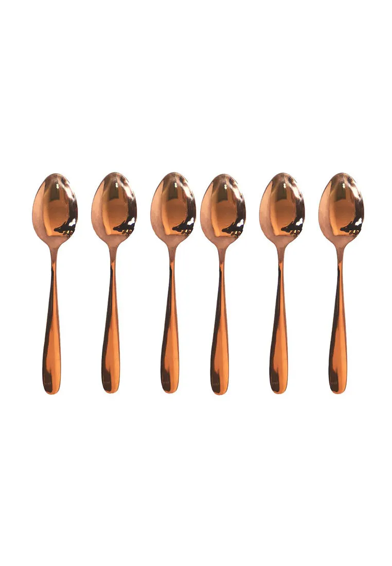 6piece Table Spoon with Plastic Packaging - Rose Gold