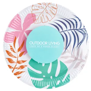 9" Botanical Paper Plates - Pack of 8