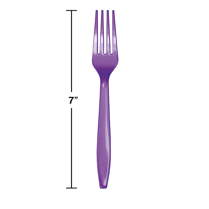 Amethyst Purple Plastic Forks (24/Pkg)