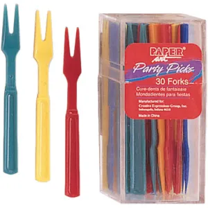 Assorted Color Cocktail Forks (30/Pkg)