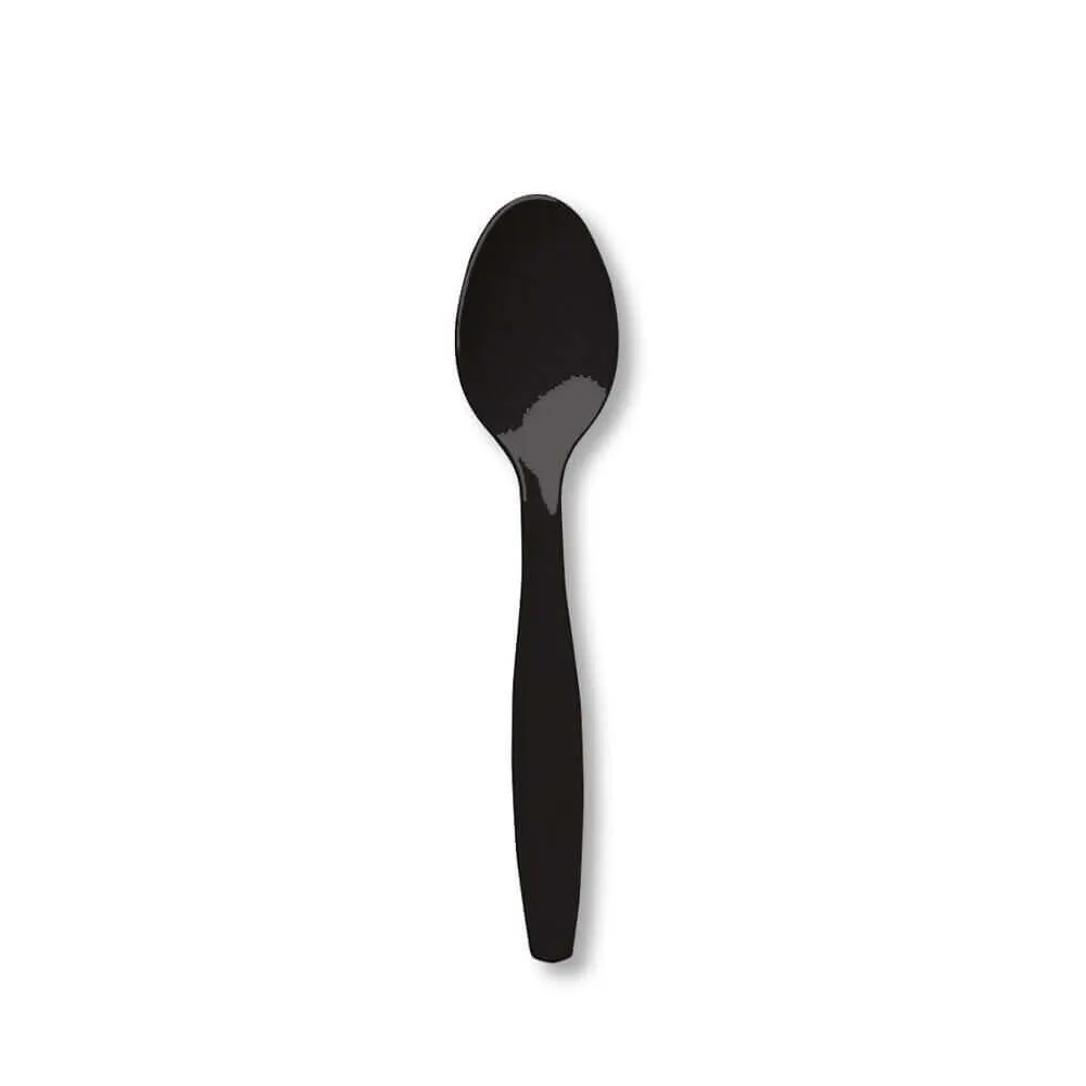 Black Velvet Plastic Spoons