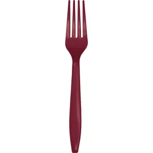 Bulk Burgundy Plastic Forks (288 per Case)