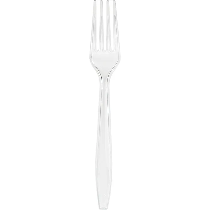 Bulk Pack of 100 Clear Plastic Forks