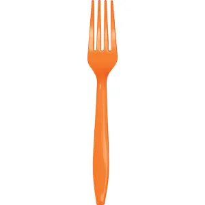 Bulk Pack of 100 Sunkissed Orange Plastic Forks