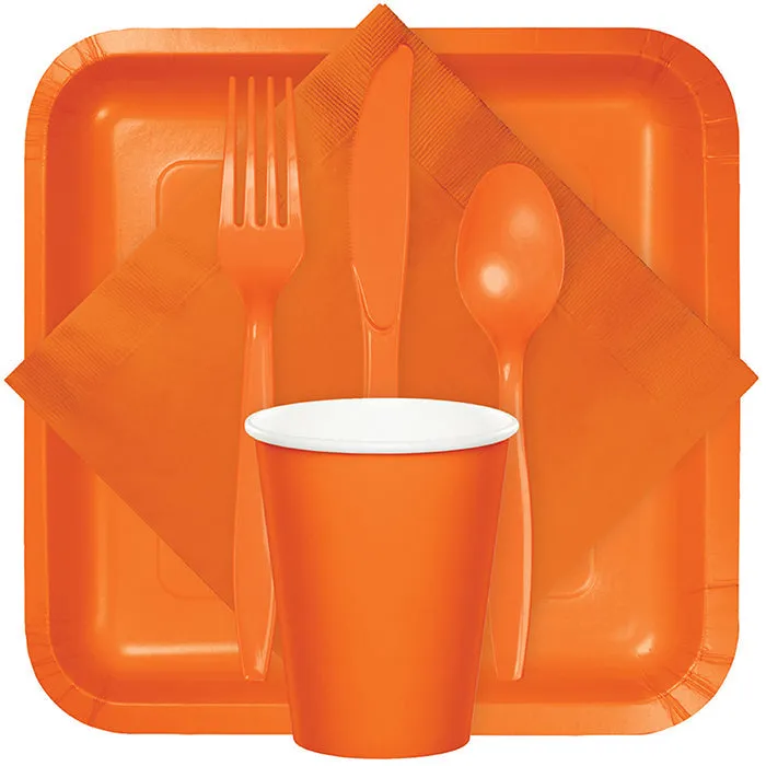 Bulk Pack of 100 Sunkissed Orange Plastic Forks