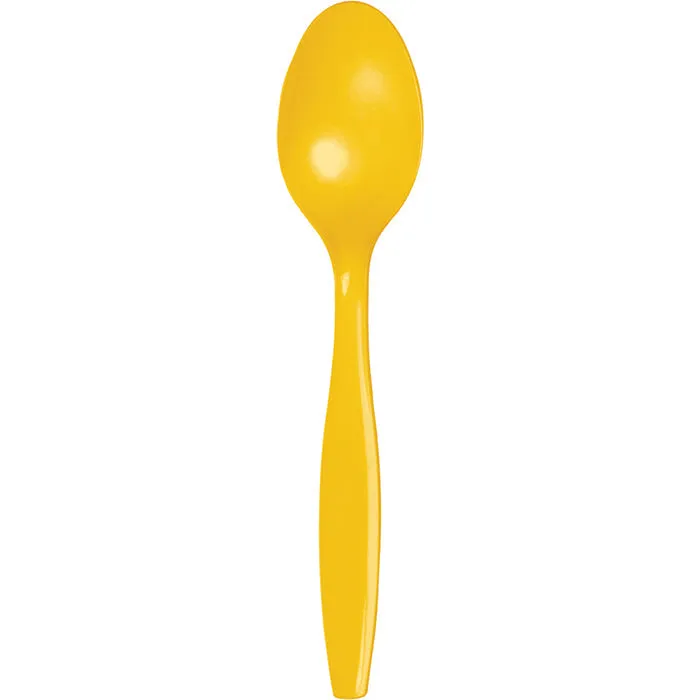 Bulk School Bus Yellow Plastic Spoons (288 per Case)