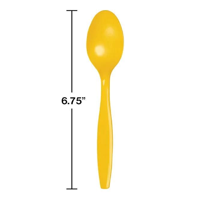 Bulk School Bus Yellow Plastic Spoons (288 per Case)