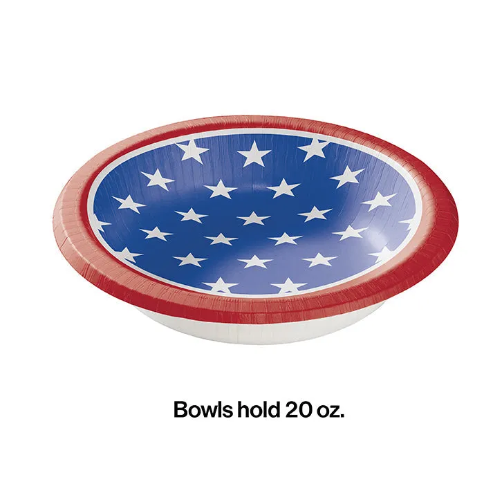 Bulk Stars and Stripes Paper Bowl (96 per Case)