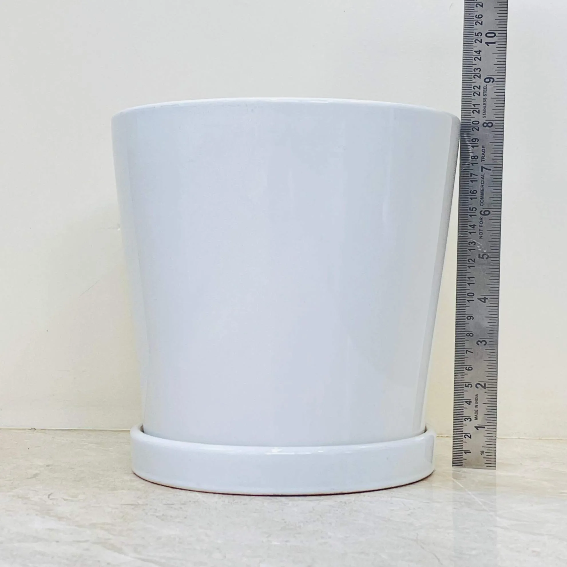 Classic White Ceramic Plant Pot Set Of 3