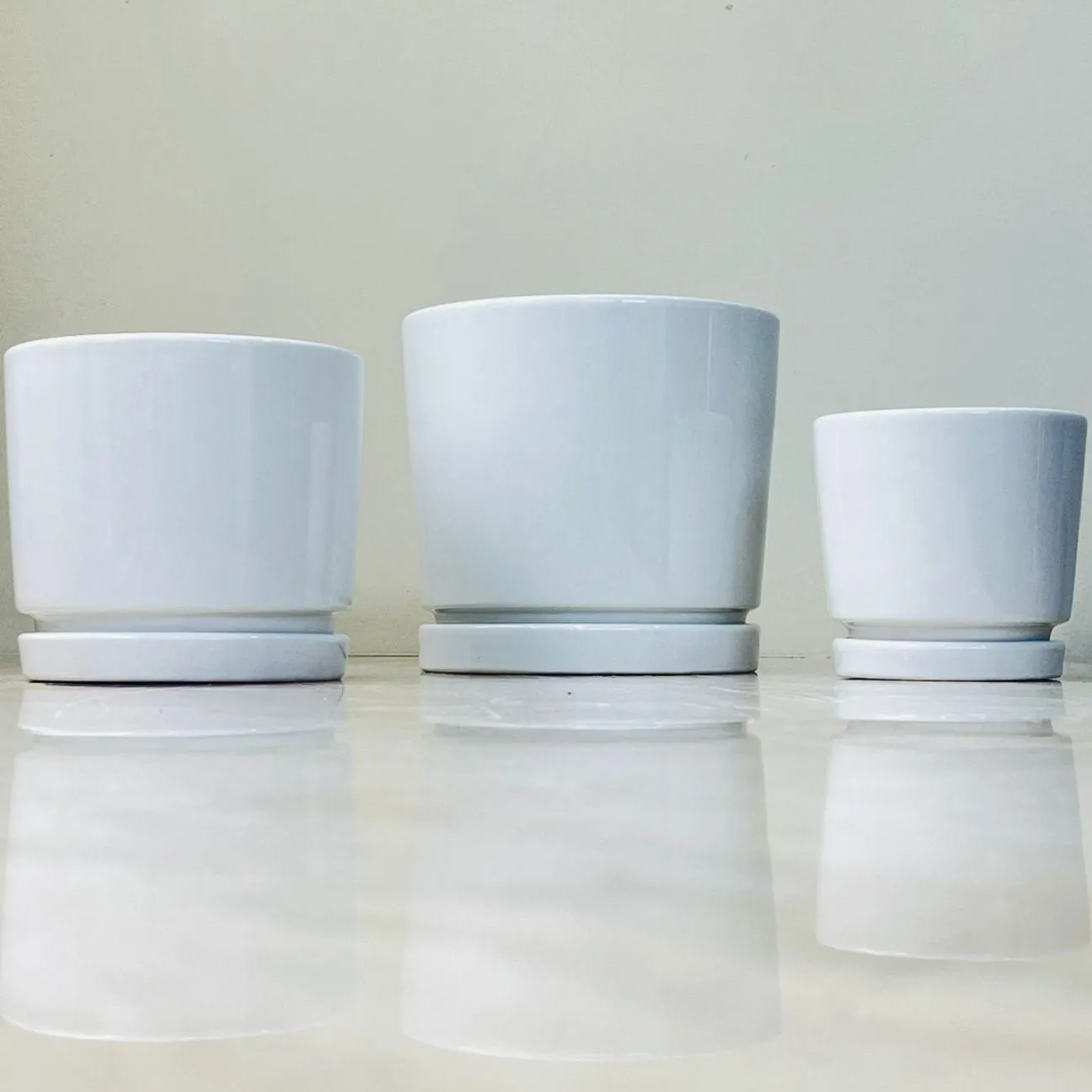 Classic White Ceramic Planter Set Of 3