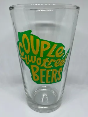 Couple Two Tree Beers Pint Glass