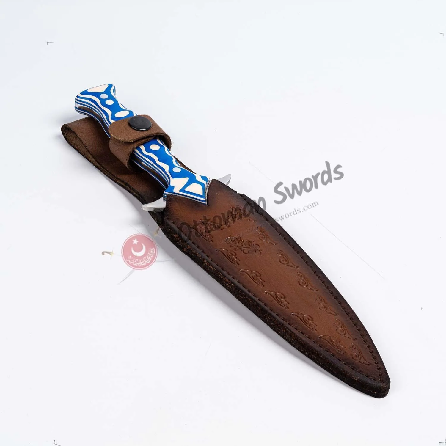 Double Edged Custom Dagger Handcrafted Leather Sheath