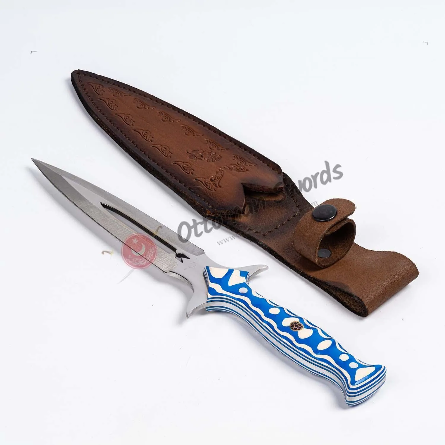 Double Edged Custom Dagger Handcrafted Leather Sheath