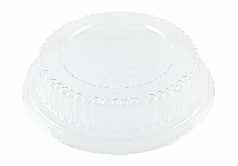 Durable 4 7/8" Foil Tart Pan 1 1/4" Deep w/Clear Dome Lid 125/PK