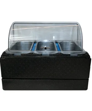 FB Gelato Carrier/Cooler (3-5 L Pans) (Comes w/ 2 FB Plate)   Rolling Cover 23.5" x 15.5" x 10" H