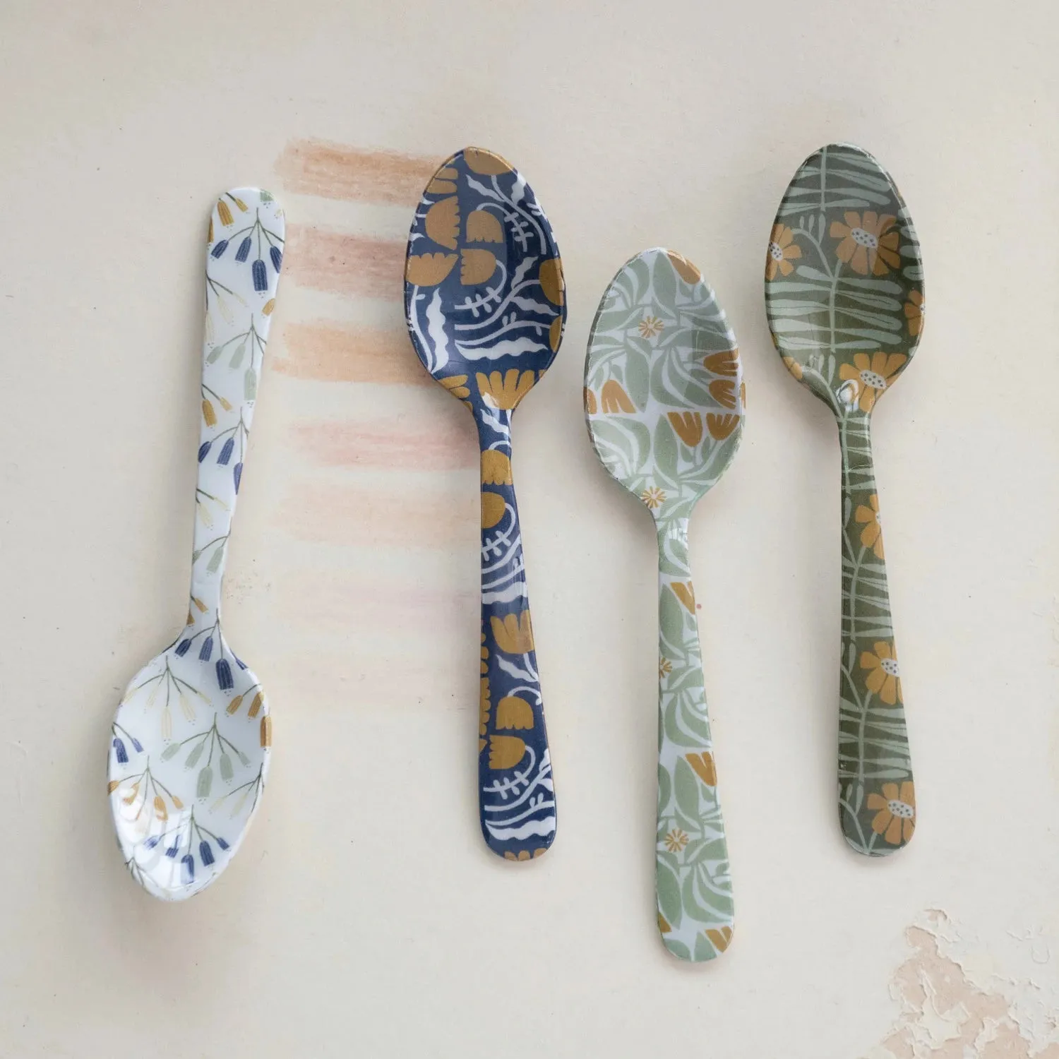 Floral Enamel Spoons