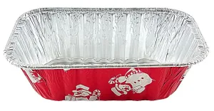 Handi-Foil 1 lb. Red Holiday Mini-Loaf Snowman Pan (NO LIDS) 200/CS