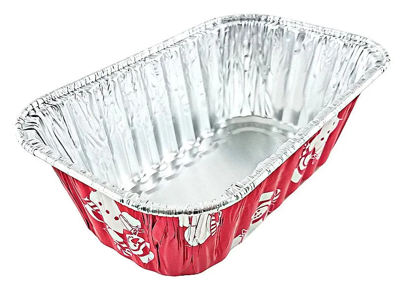 Handi-Foil 1 lb. Red Holiday Mini-Loaf Snowman Pan (NO LIDS) 200/CS