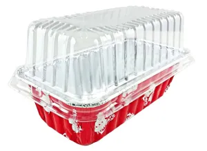 Handi-Foil 2 lb. Red Holiday Snowman Loaf Bread Pan With High Dome Lid 50/PK