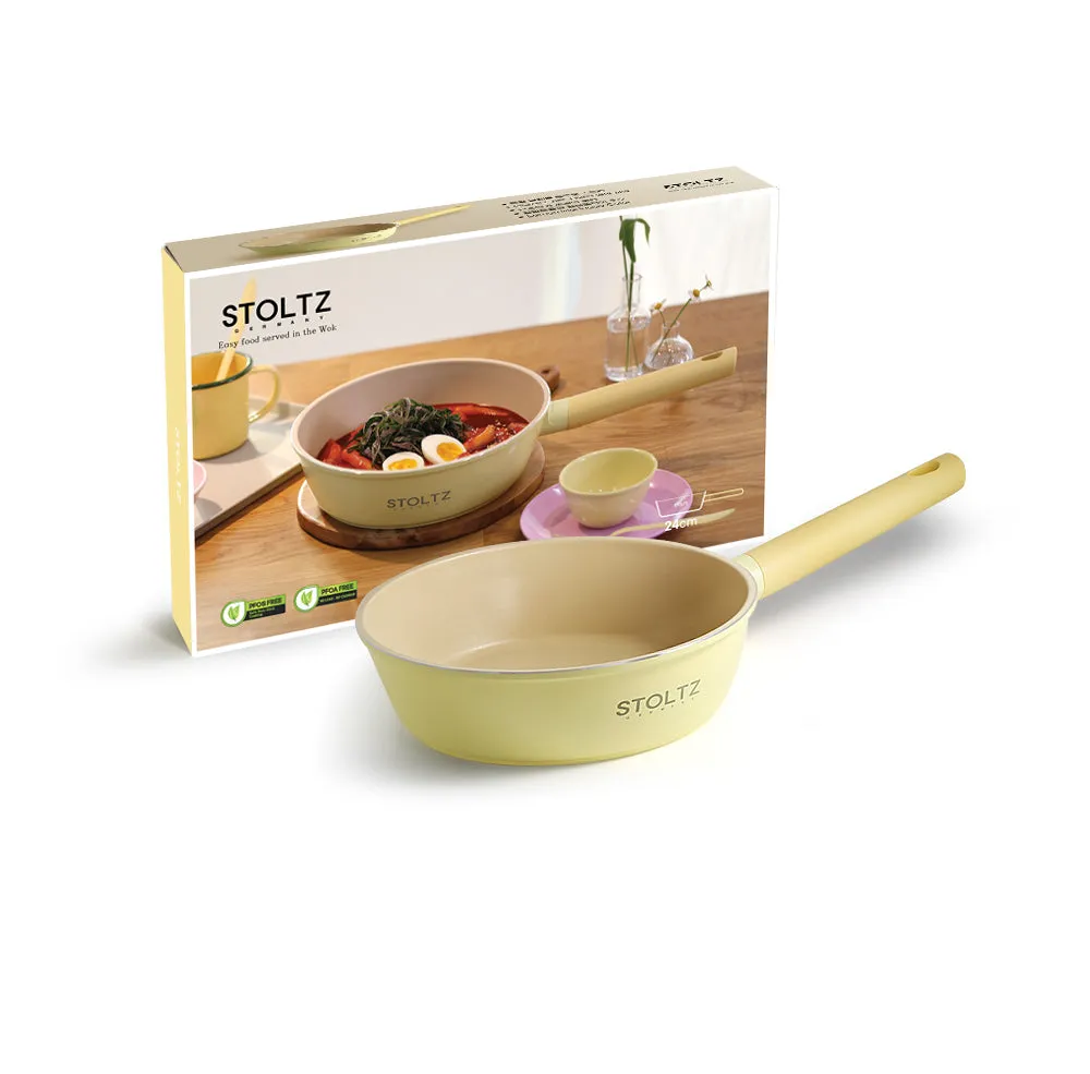 IH Ceramic Wok Pan 28cm Lemon Meringue (KG963328)