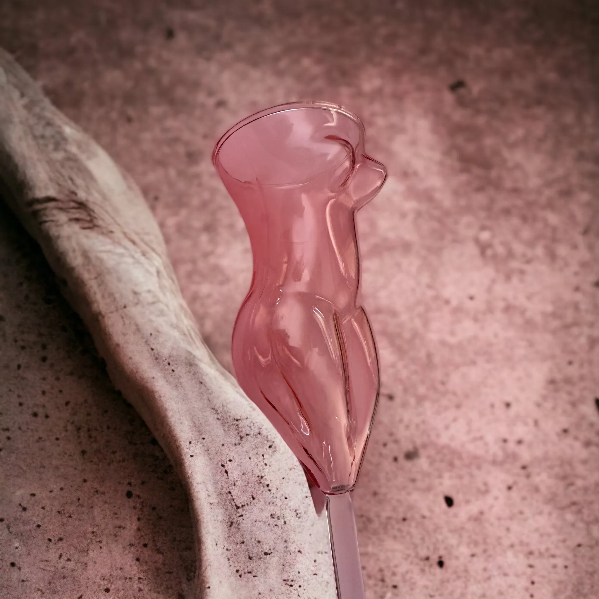 Pink Female Body Champagne Glass