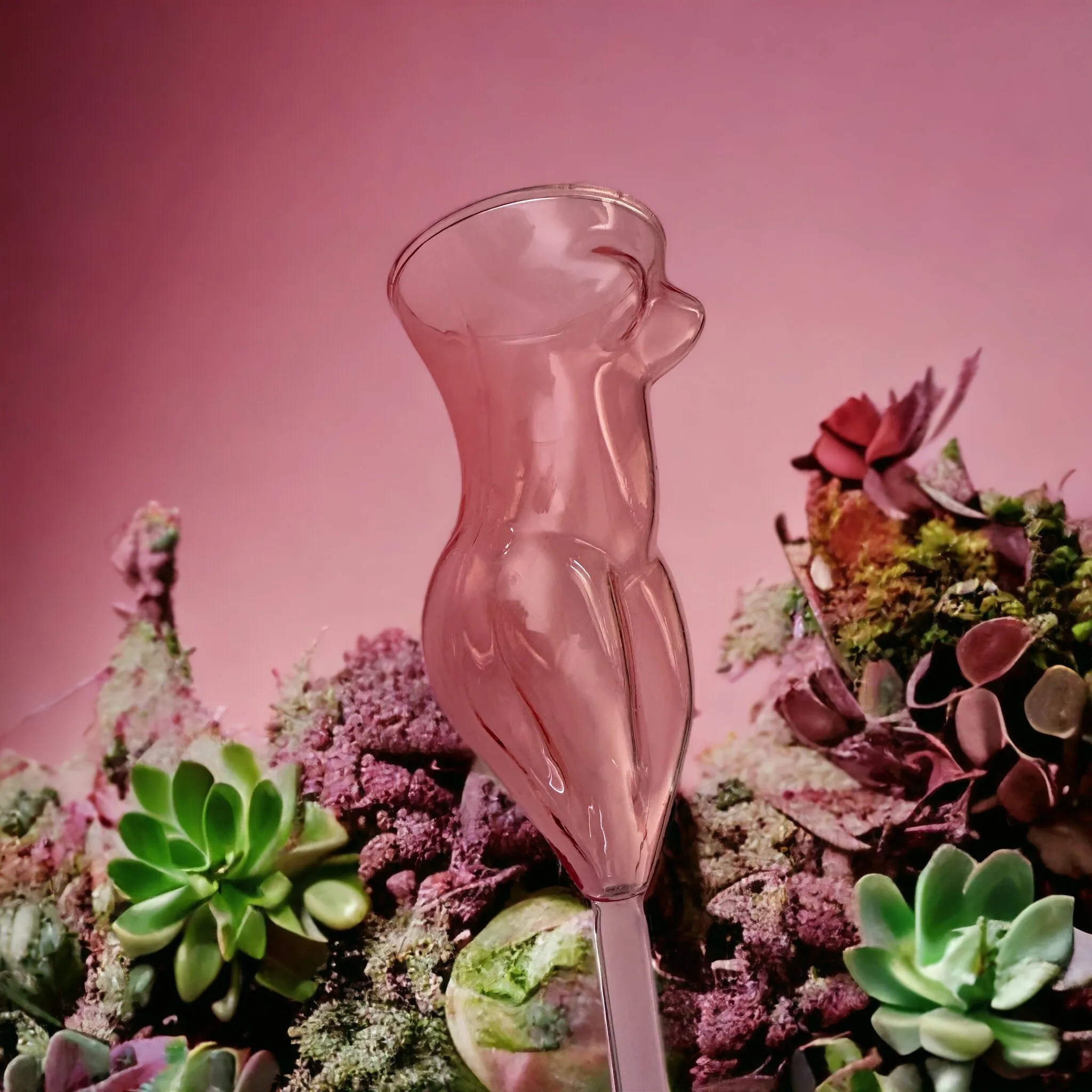 Pink Female Body Champagne Glass