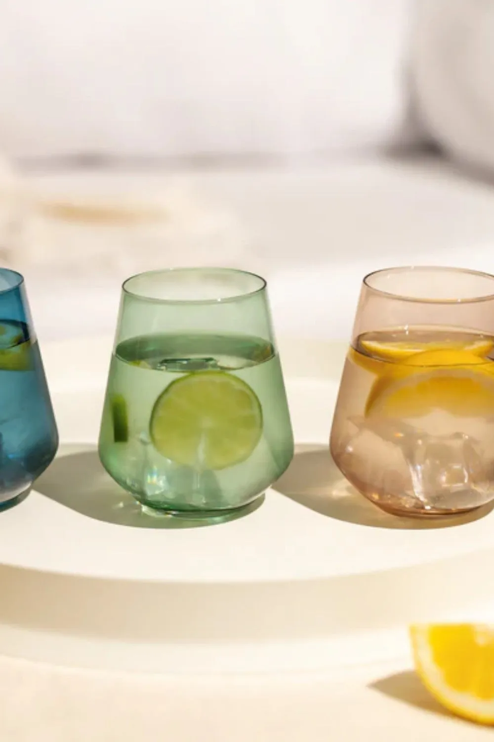 Saludi Glassware Stemless Wineglasses Multi-Color Set of 6