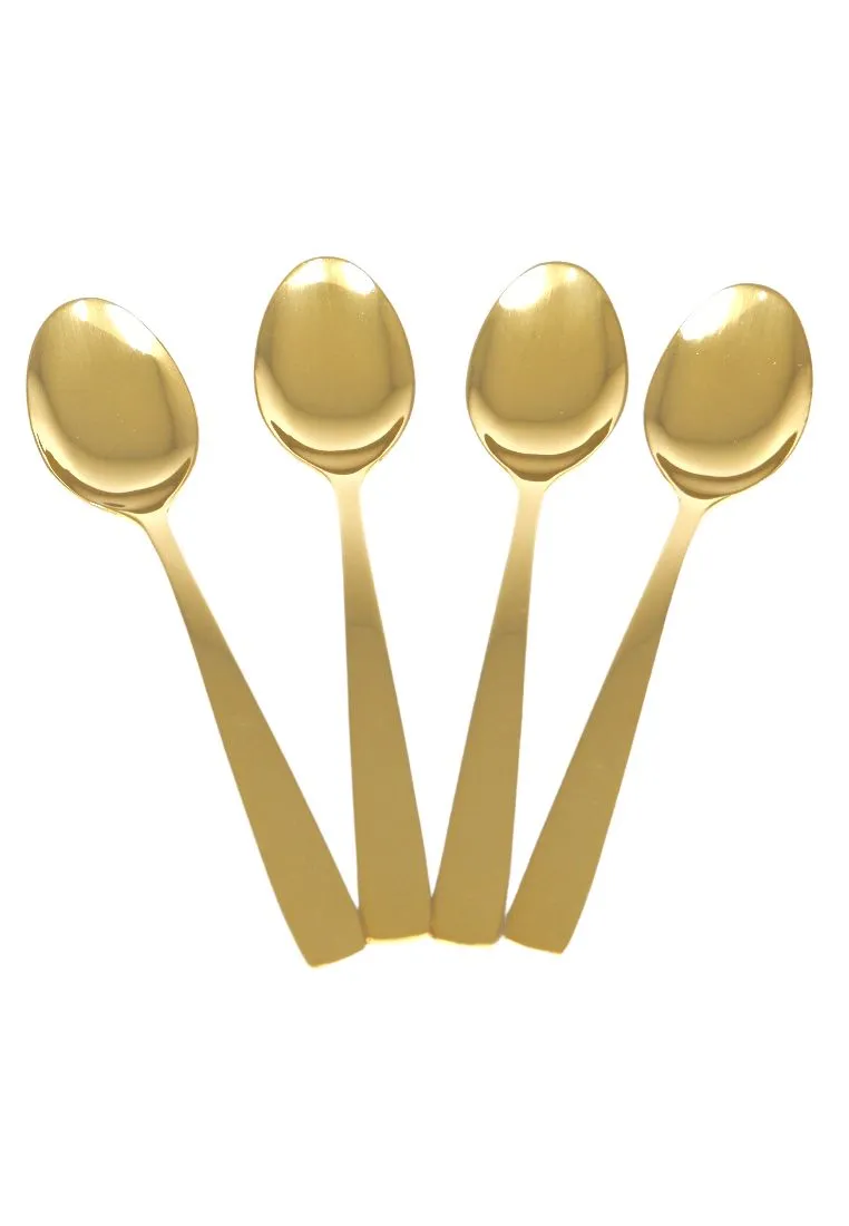 Slique 4piece Dinner Spoon - Metallic Gold