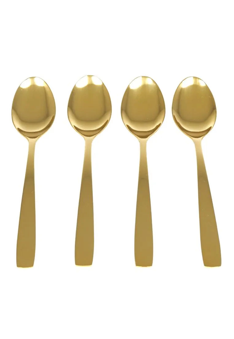 Slique 4piece Dinner Spoon - Metallic Gold