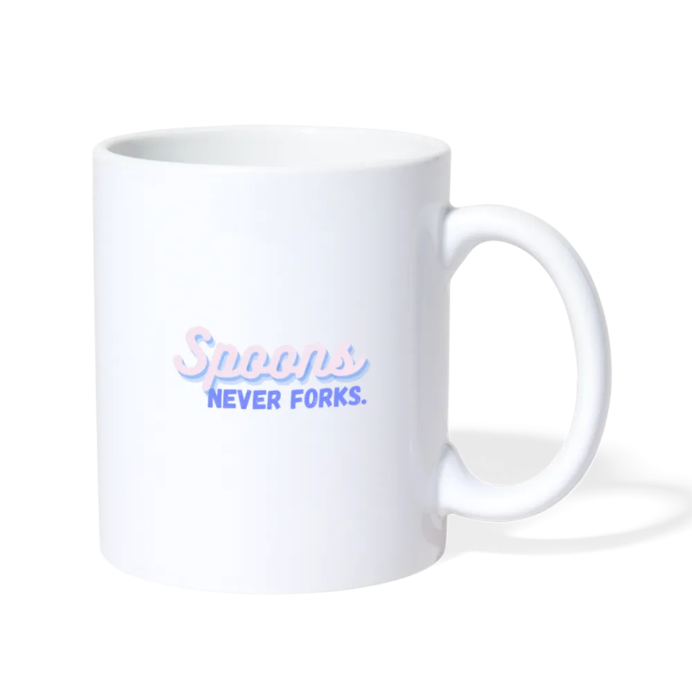 Spoons Never Forks Mug