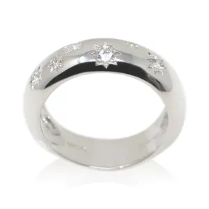 Sterling Silver and White Topaz Ring Star