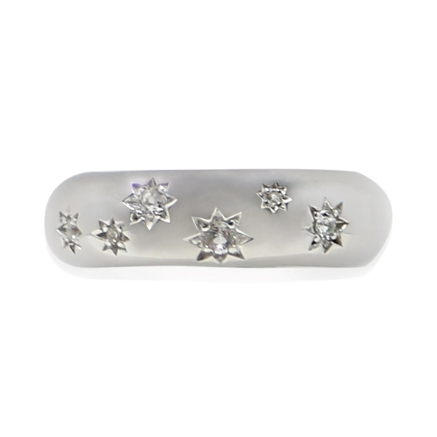 Sterling Silver and White Topaz Ring Star