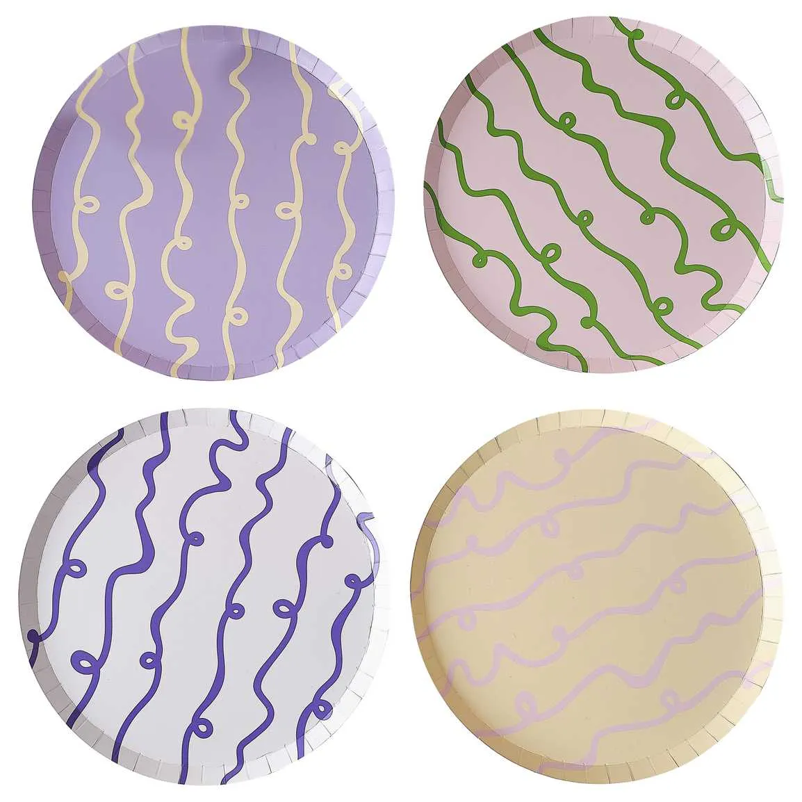 Wavy Pastel Paper Plates (pack of 8)