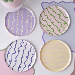 Wavy Pastel Paper Plates (pack of 8)