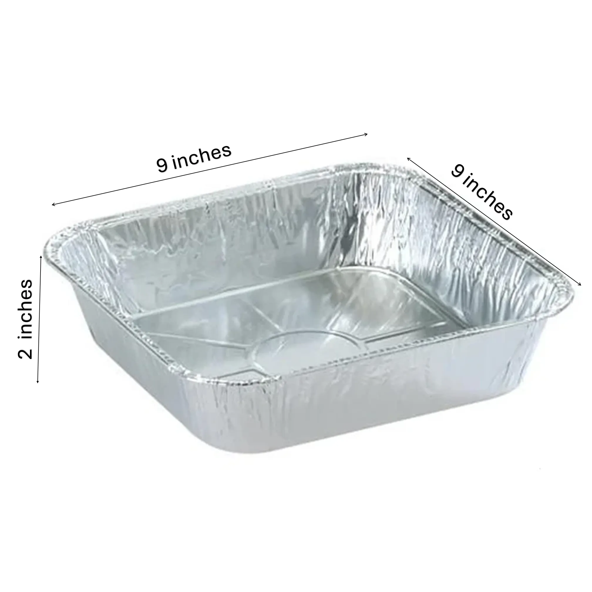 *WHOLESALE* Disposable Aluminum 9" Square Cake Baking Pan | 100 ct/case